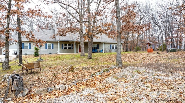 view of single story home