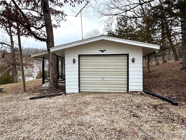 view of garage