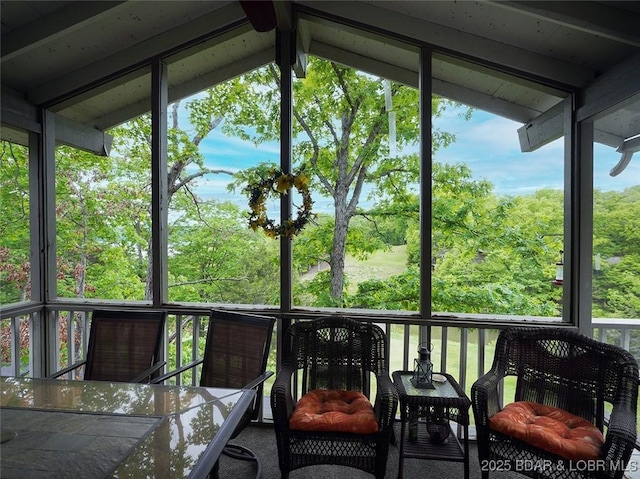 161 Lubbers Quarters, Osage Beach, MO 65065 - sunroom / solarium featuring vaulted ceiling and outdoor dining area