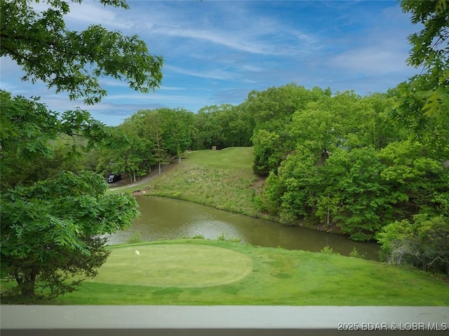 161 Lubbers Quarters, Osage Beach, MO 65065 - view of property's community featuring a water view, view of golf course, an area to practice putting, and a lawn