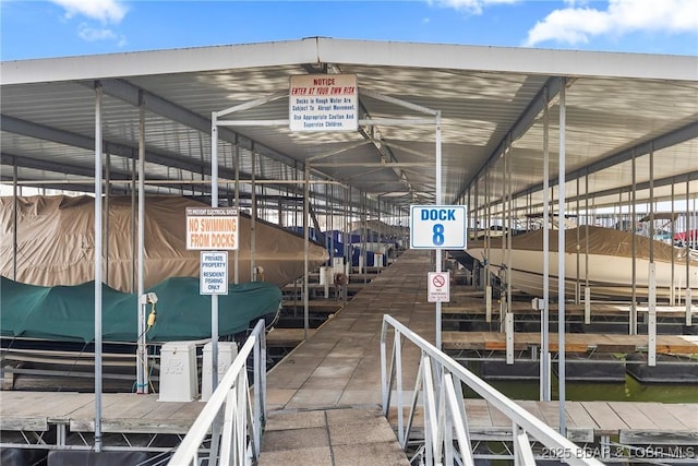 view of dock area