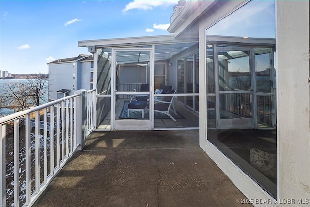 balcony with a water view