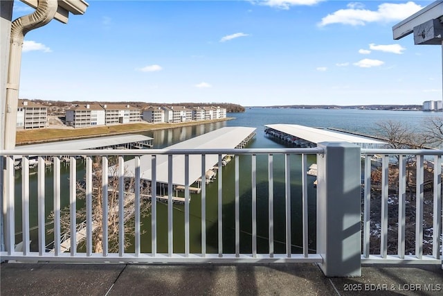 balcony with a water view