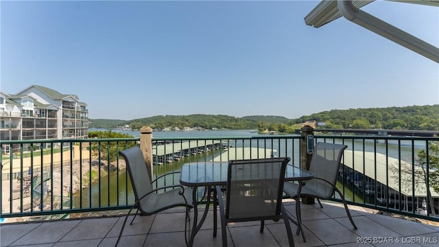 balcony with a water view