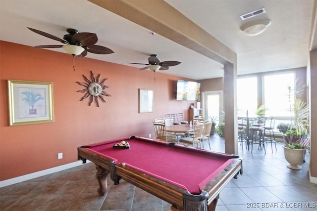 recreation room with pool table