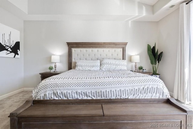 bedroom featuring carpet