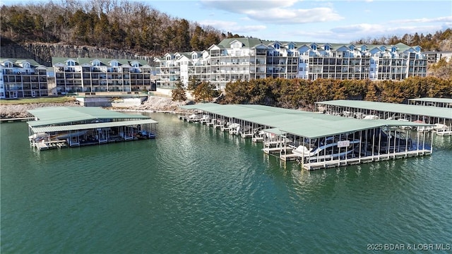 exterior space with a boat dock