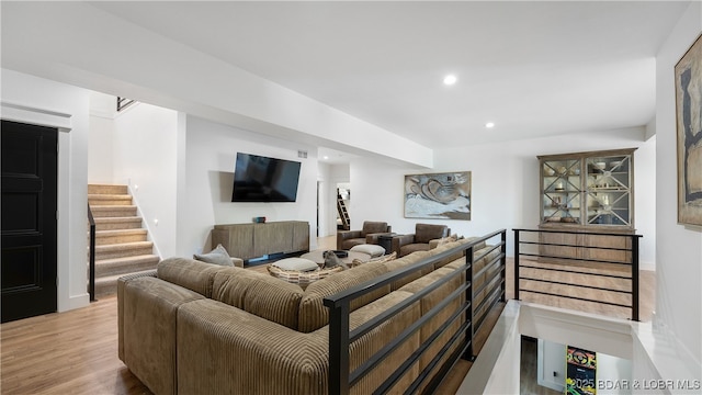 living room featuring hardwood / wood-style floors