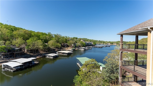 view of water feature featuring a boat dock