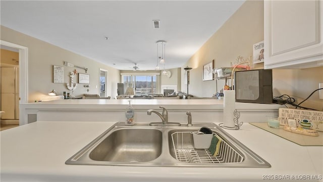 kitchen with sink and white cabinets