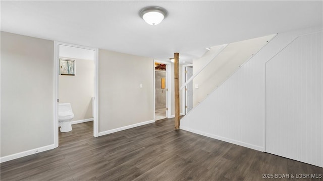 27436 Eola Ln, Rocky Mount, MO 65072 - basement with dark wood-type flooring