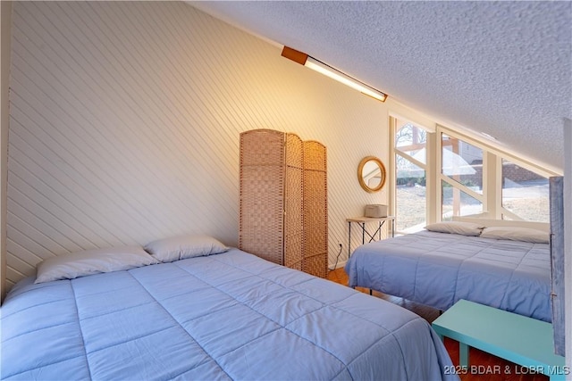 bedroom with a textured ceiling