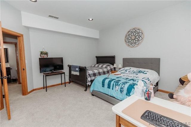 view of carpeted bedroom