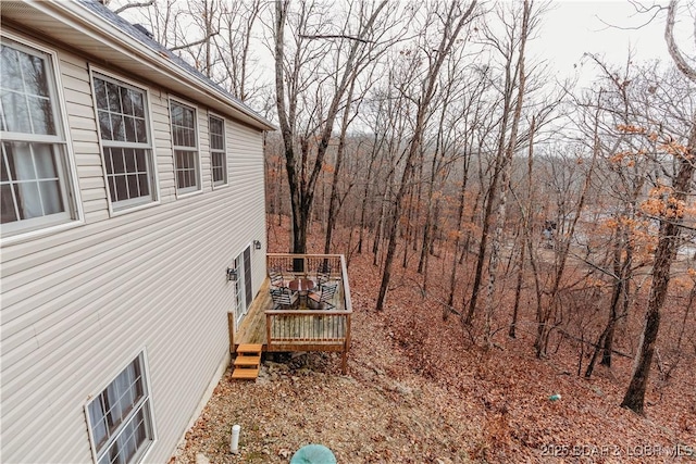 view of yard featuring a deck