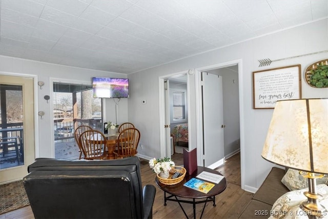 living room featuring hardwood / wood-style floors