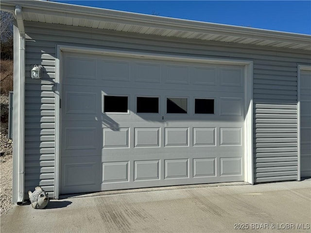 view of garage