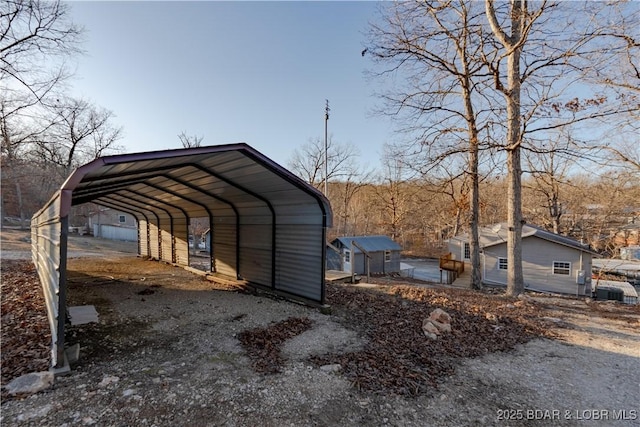 view of parking with a carport