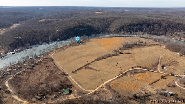 drone / aerial view with a rural view