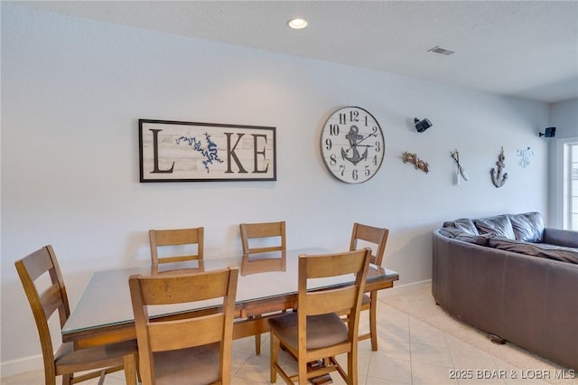 view of tiled dining room