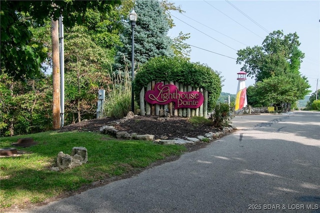 view of community sign