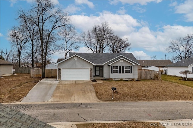 ranch-style house featuring a garage