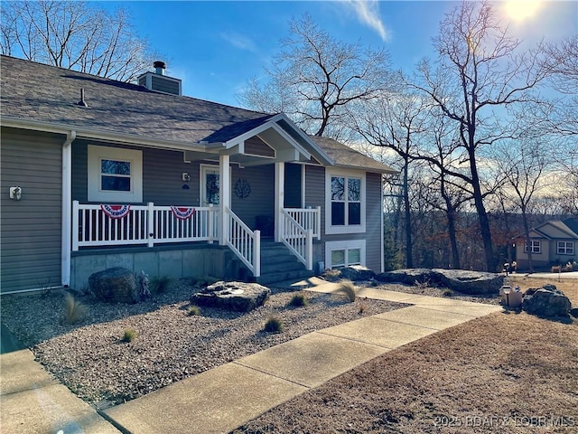 view of front of home with a porch