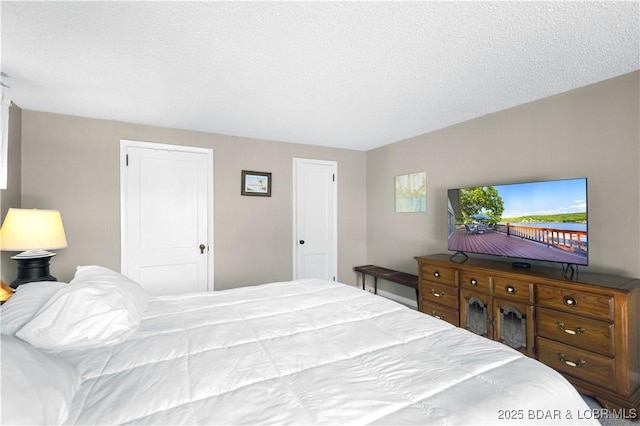 bedroom with a textured ceiling