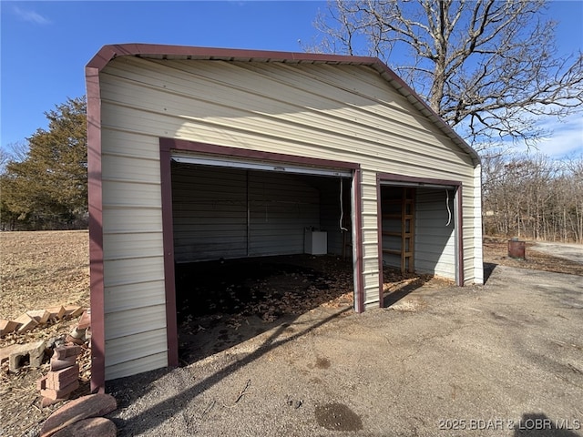 view of garage