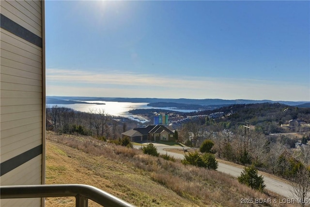 mountain view with a water view