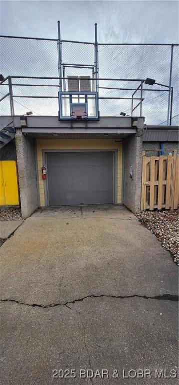 view of garage