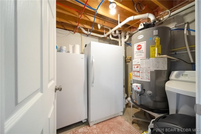 utilities featuring gas water heater