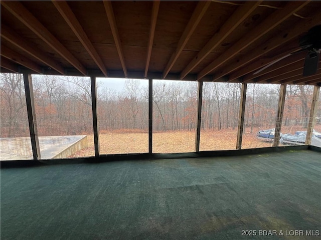 view of unfurnished sunroom