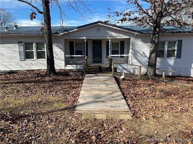 view of front of property with a porch