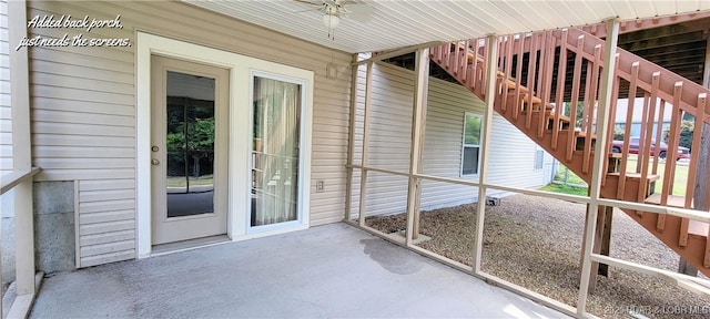 view of unfurnished sunroom