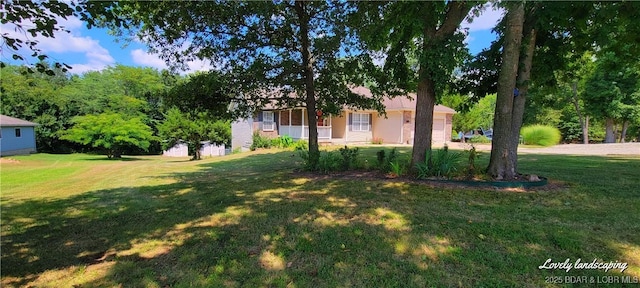 view of front of home with a front yard