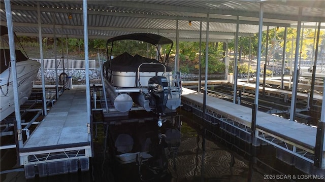 view of dock area