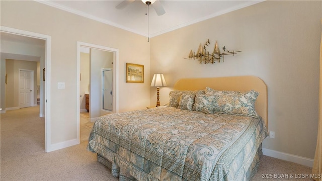 4906 Wilson Dr, Osage Beach, MO 65065 - bedroom featuring baseboards, carpet flooring, and ornamental molding