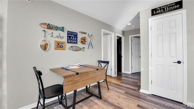 dining room featuring hardwood / wood-style flooring