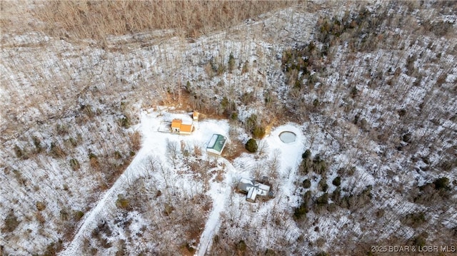 view of snowy aerial view