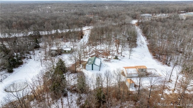 view of snowy aerial view