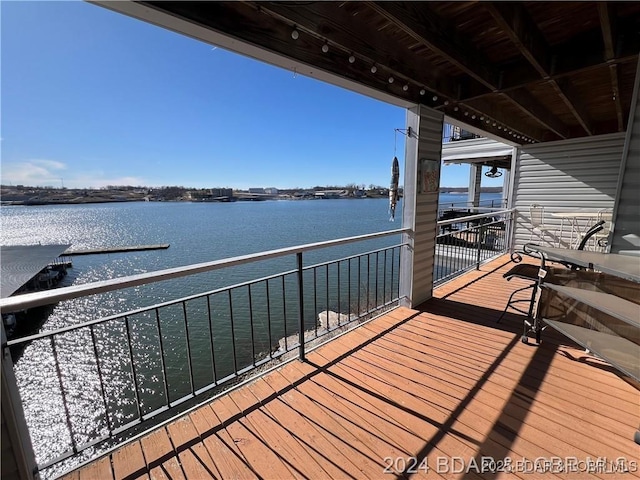 balcony with a water view