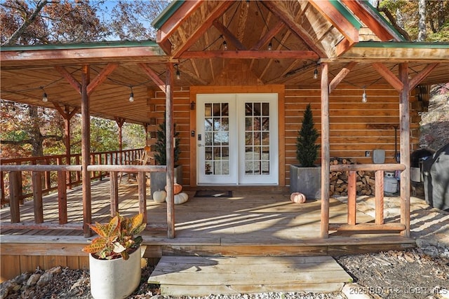 exterior space with french doors