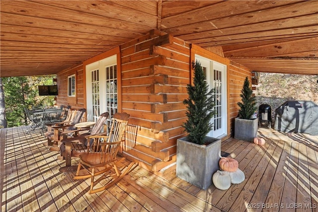 deck featuring french doors