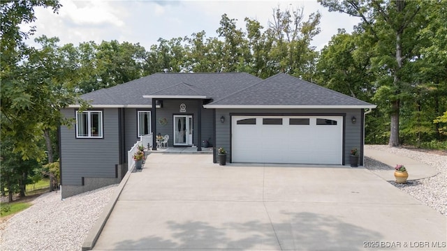 ranch-style home with a garage