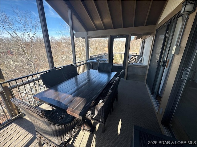 223 Waterscape Dr, Osage Beach, MO 65065 - sunroom / solarium with outdoor dining area and lofted ceiling