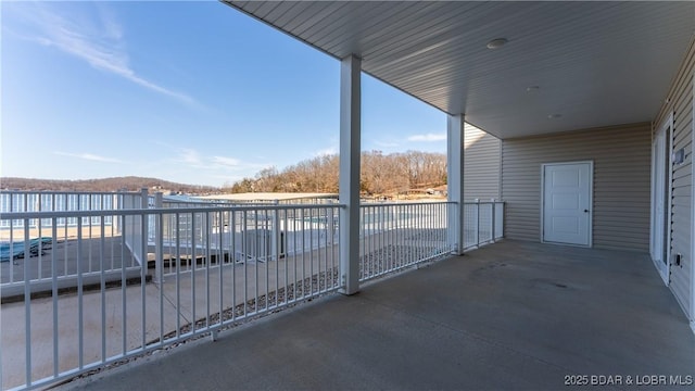 balcony with a water view