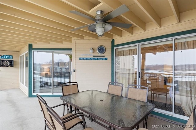 view of patio / terrace with ceiling fan