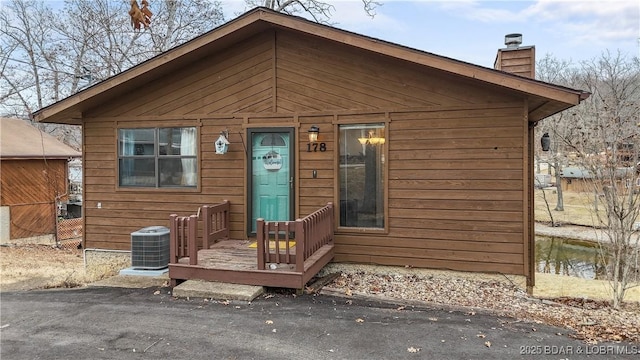 view of front of house with central AC unit