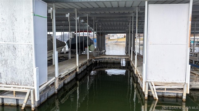 view of dock area