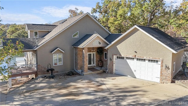 view of property featuring a garage